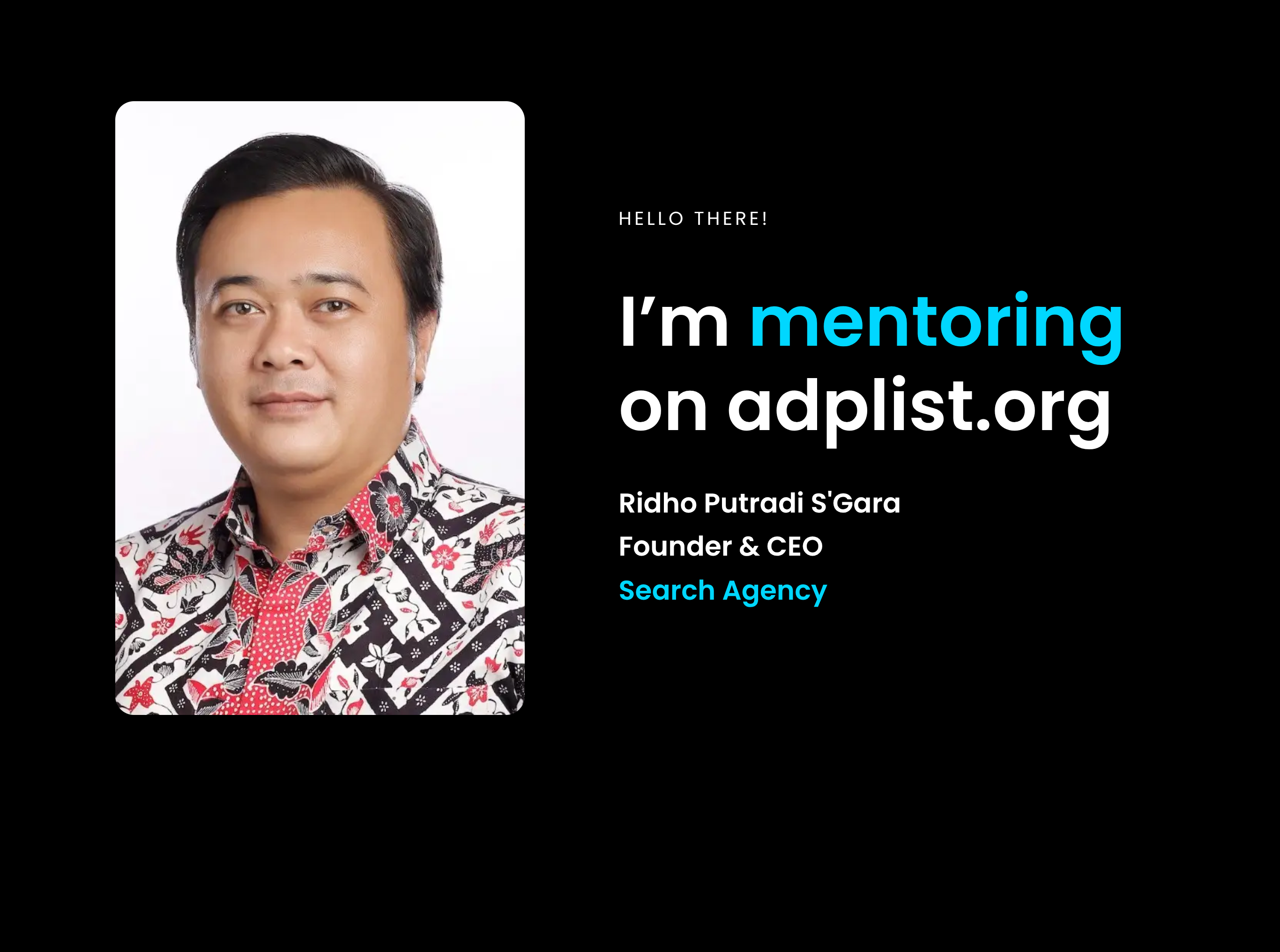 Ridho Putradi S'Gara — ADPList mentor impact